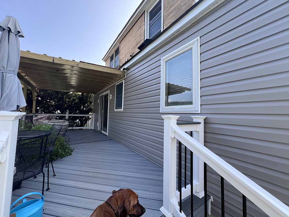 Deck and siding renovation in progress